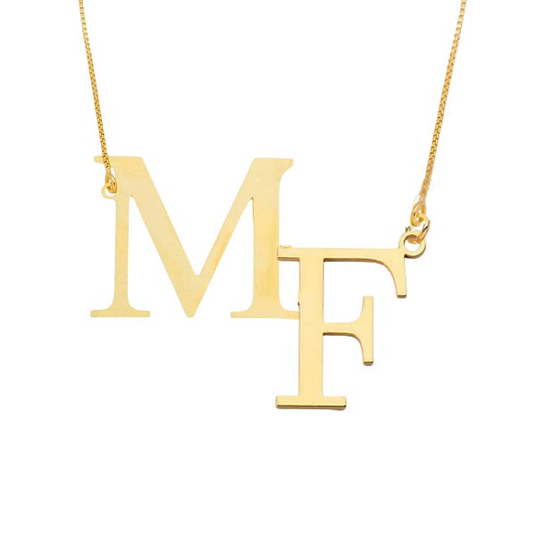Monograma Liso 2 Letras Folheado a Ouro 18k