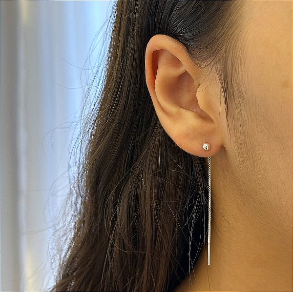 Brinco Earline Bolinha Folheado a Prata 925