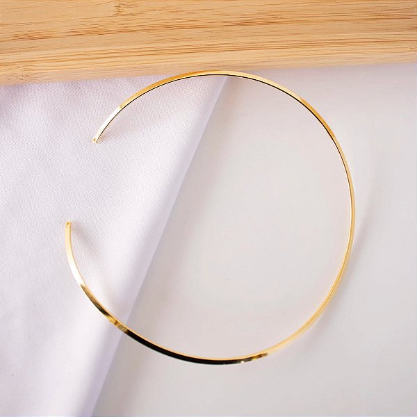 Chocker Aro Laminado Folheado a Ouro 18k