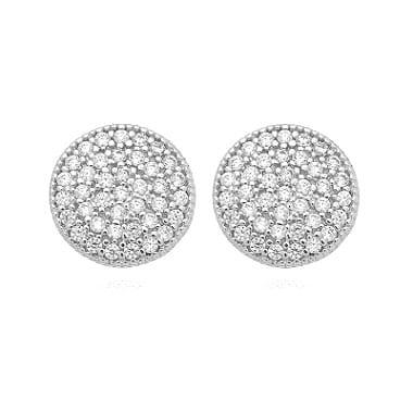 Brinco Chuveiro Cristal com Trabalho Lateral Folheado a Prata 925