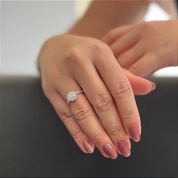 Anel Chuveiro Grande Ponteiras Folheado a prata 925