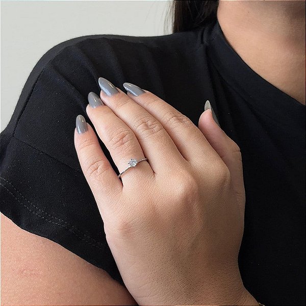 Anel Solitário Clássico Steel