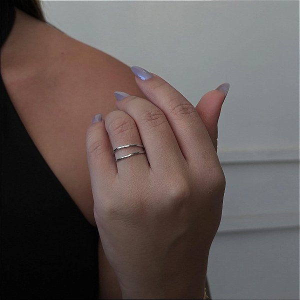 Anel Fio Duplo Liso Steel