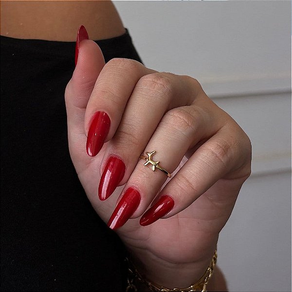 Anel Aro Liso Cachorrinho Baloon Folheado a ouro 18K