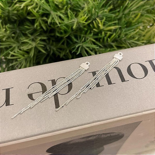 APLIQUE M 5 FIOS FOLHEADO A PRATA 925