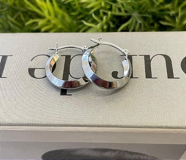 Brinco de Argola Canoa Fecho Italiano Steel