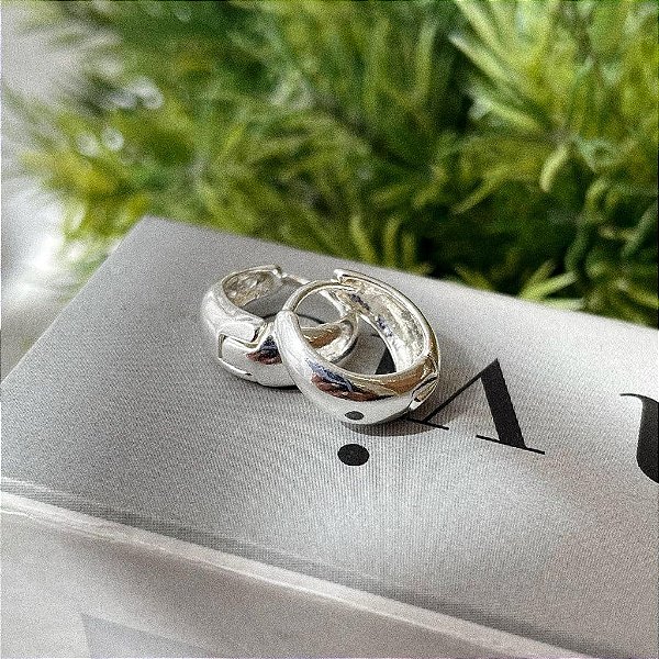 Argolas Lisas Abauladas G Folheado a prata 925