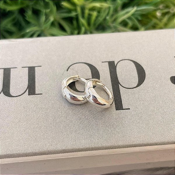 Argolas Lisas Abauladas P Folheado a prata 925