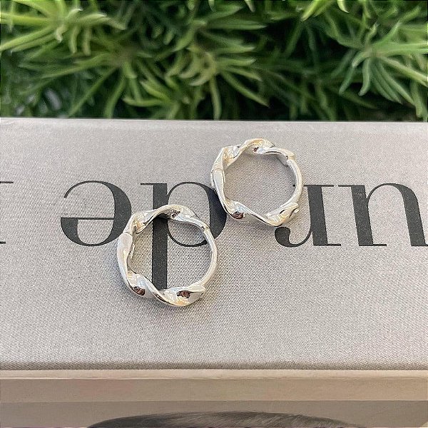 Brinco Argola Fio Torcido G Folheado a prata 925