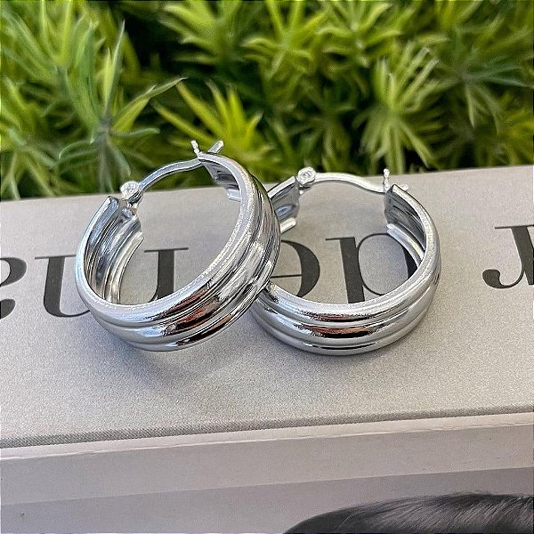 Brinco de Argola Canaletas Lisas Steel