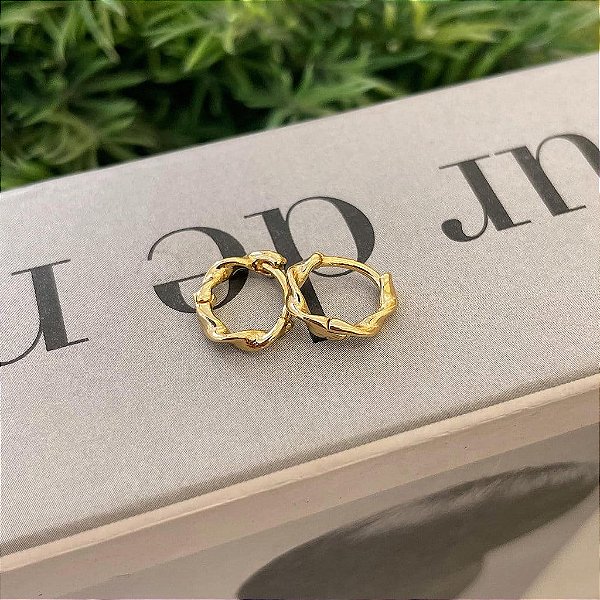 Brinco Argola Fio Torcido P Folheado a ouro 18K