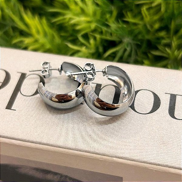 Brinco Argola Aberta Lisa Grossa Steel