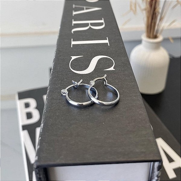Brinco de Argola Fio Slin Lisa e Fecho Italiano Steel