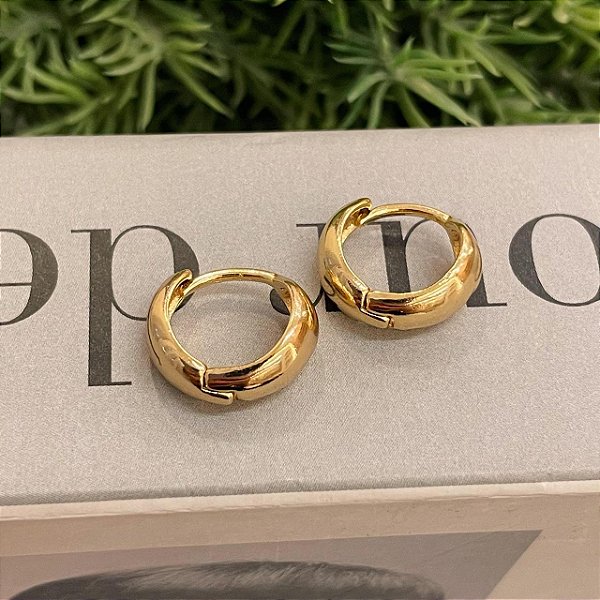 Argolas Lisas Abauladas G Folheado a ouro 18K