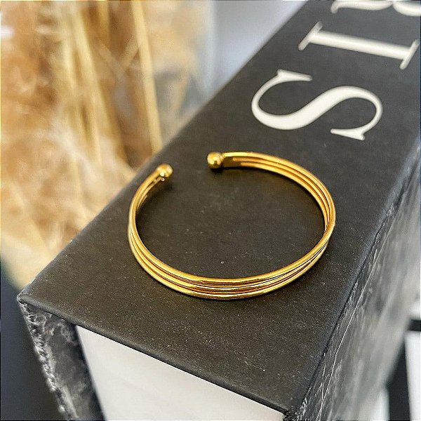 Piercing Fake Grande 3 Fios Folheado a ouro 18K