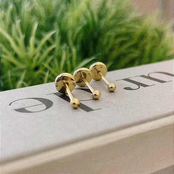 Trio Bolinha 2mm Australiano Folheado a ouro 18K