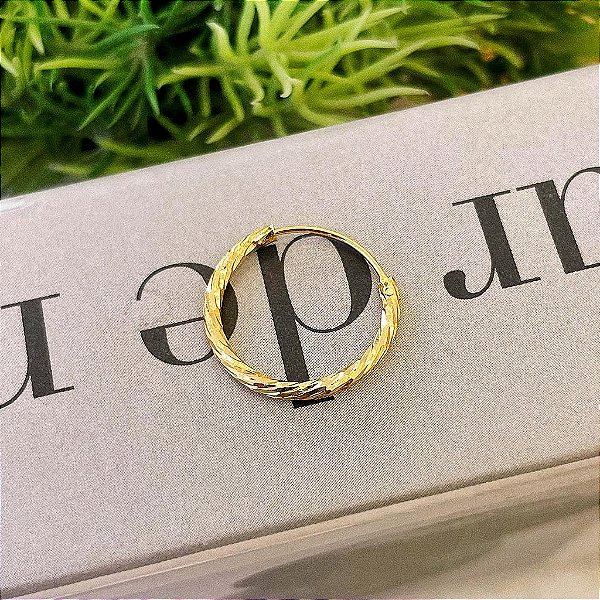 Piercing de Argola Fio Tubo Enrolado G Folheado a ouro 18K