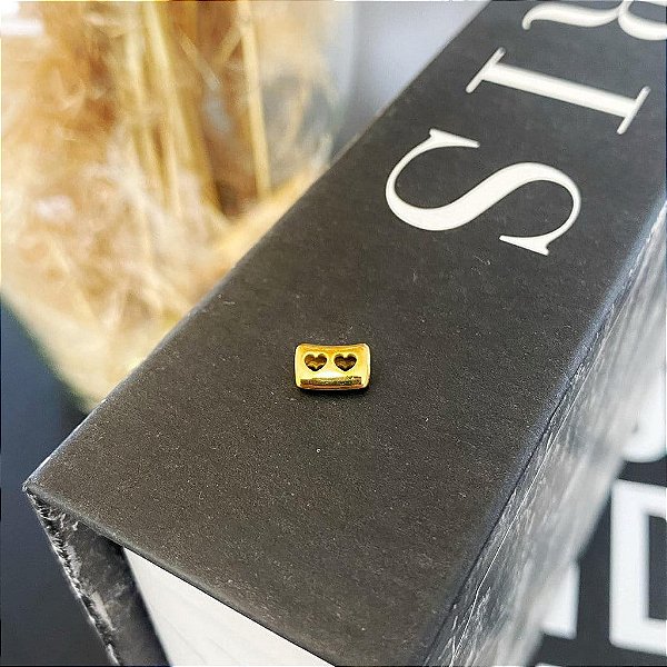 Pingente Separador Coração Vazado Folheado a Ouro 18k