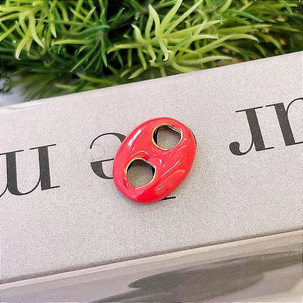 Pingente Lacre Resina Vermelho Folheado a ouro 18K