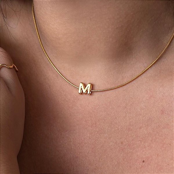 Pingente Letra Lisa Passante Folheado a ouro 18K