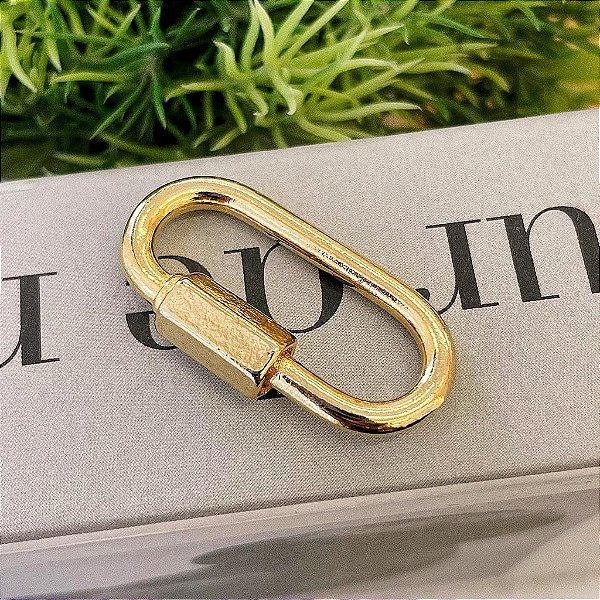 Pingente Mosquetão Folheado a ouro 18K