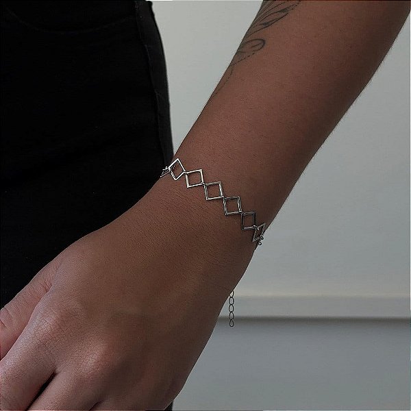 Pulseira Quadrados Lisos Steel