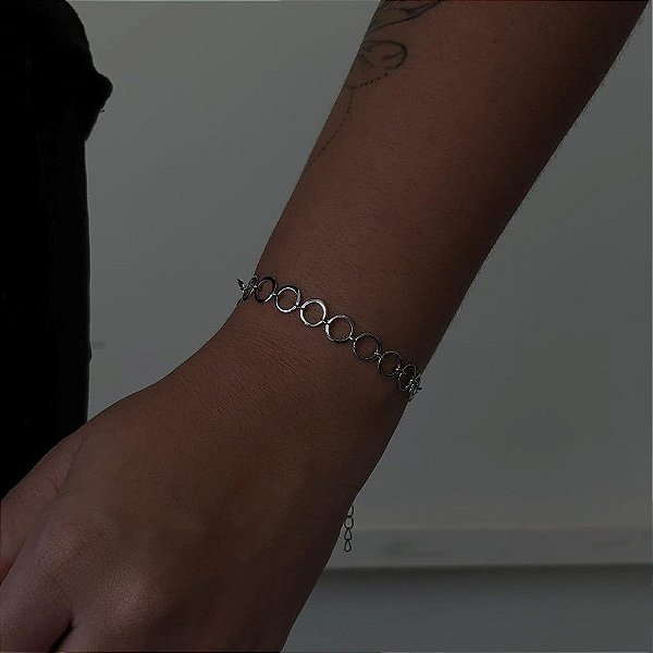 Pulseira Elos Redondos Lisos Steel