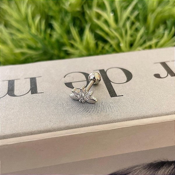 Piercing Cluster Navetes Lisos e Cristal Steel