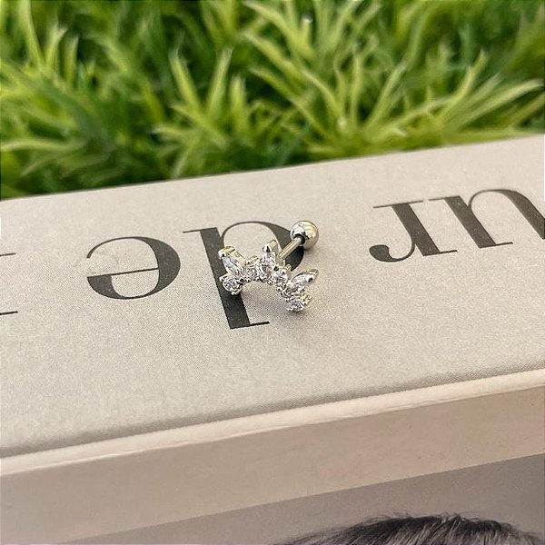 Piercing Arco Zircônias Redondas e Navetes Alternados Steel