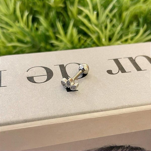 Piercing Meia Flor 3 Navetes Steel