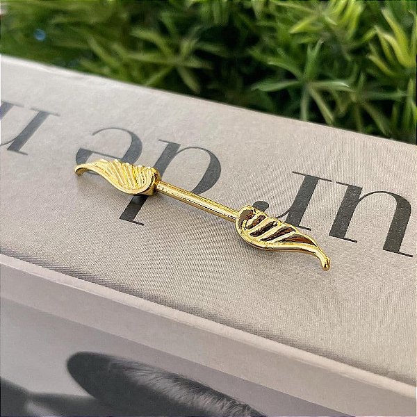 Piercing Mamilo Asa Folheado a ouro 18K