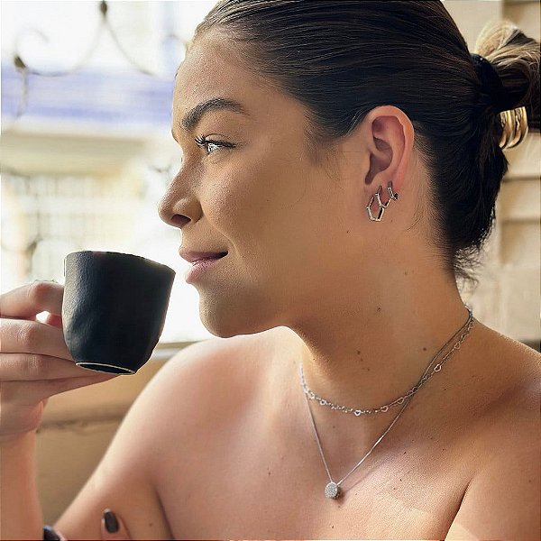 Trio de Argolas Hexagonais Lisas Steel