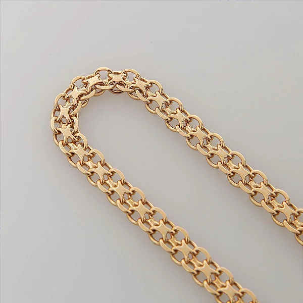 Choker Corrente Trançada Laminada Folheado a ouro 18K