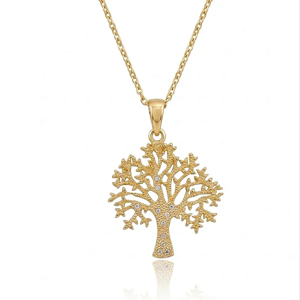 Colar Árvore da Vida Folheado a ouro 18K
