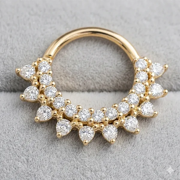Piercing Torção Zircs Duplas Folheado a ouro 18K