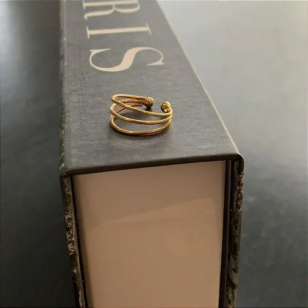 Piercing Fake Médio 3 Fios Folheado a ouro 18K