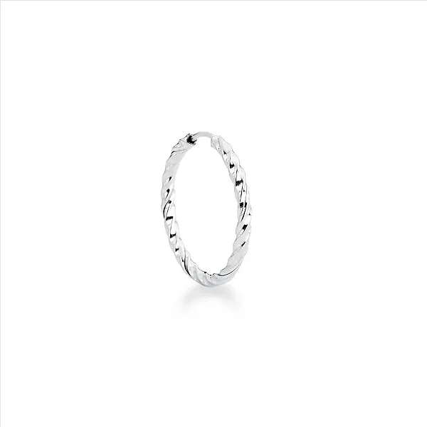 Piercing de Argola Fio Tubo Enrolado P Folheado a Prata 925