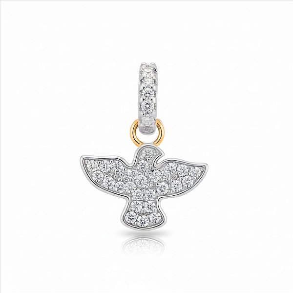 Pingente Espírito Santo Cravejado Folheado a Ouro 18k