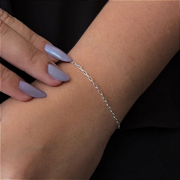 Pulseira Elo Cartier Fino 22cm Folheado a Prata 925