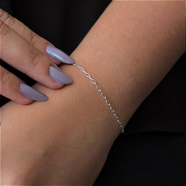 Pulseira Elo Cartier Fino 22cm Folheado a Prata 925