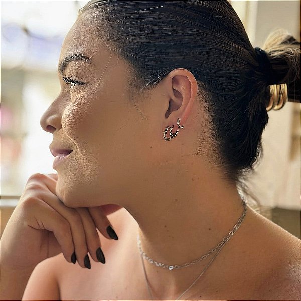 Trio de Argolas Fio Torcido Steel