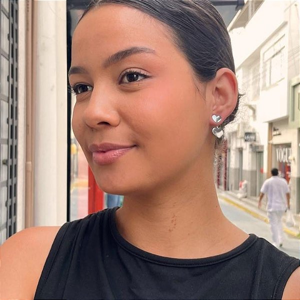 Brinco Coração Chapa Duplo Steel