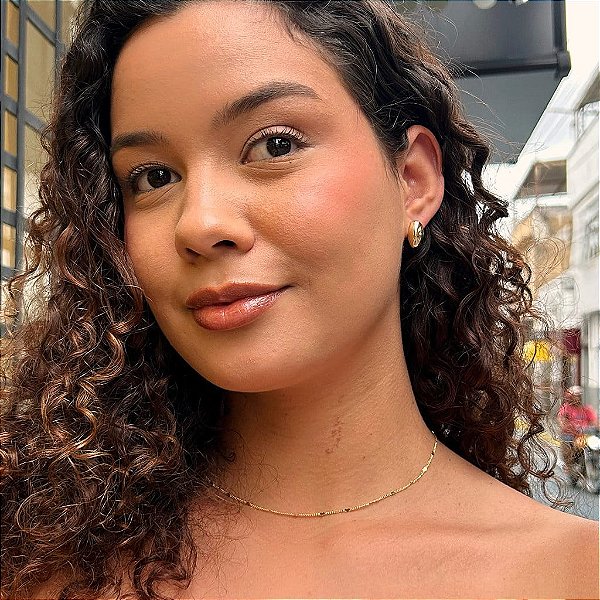 Brinco Feijãozinho Folheado a ouro 18K