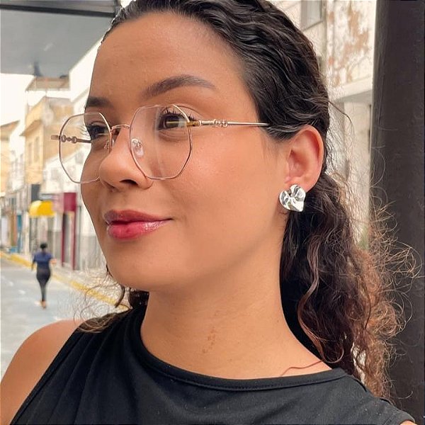 Brinco Coração Organico Steel