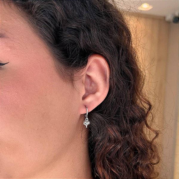 Argola Coração Abaulado Liso P Steel