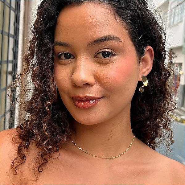 Brinco Espiral Trabalhado Folheado a Ouro 18k