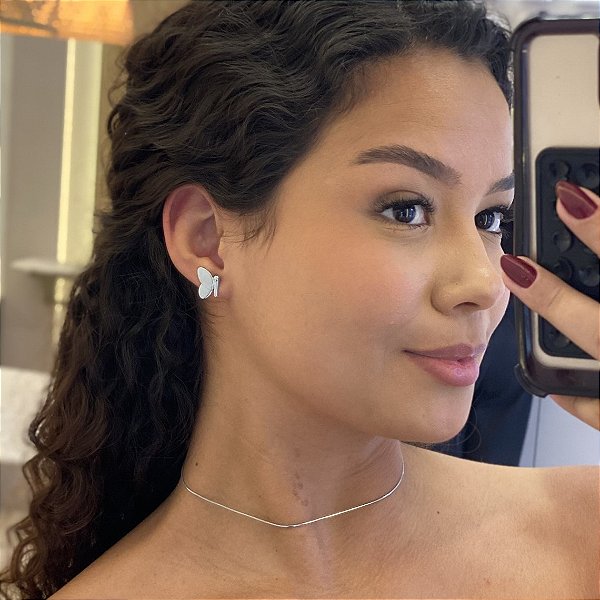 Brinco Borboleta Lisa Lado Steel