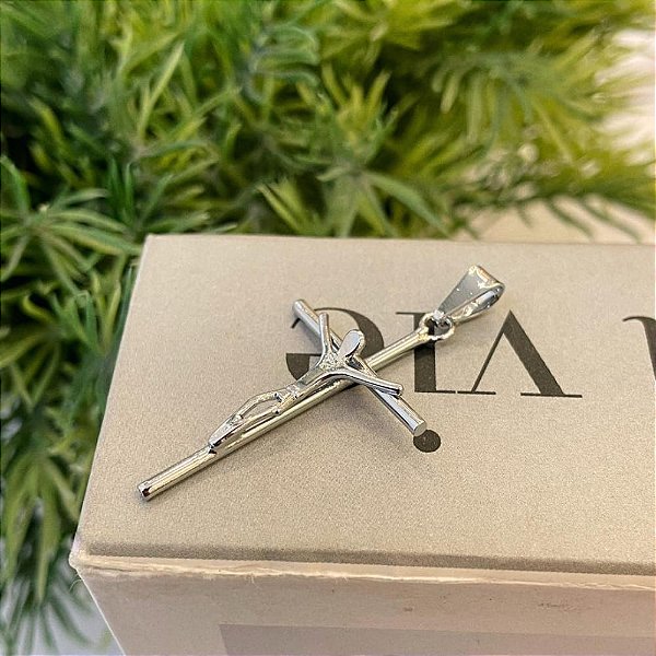 Pingente Cruz com Cristo Steel