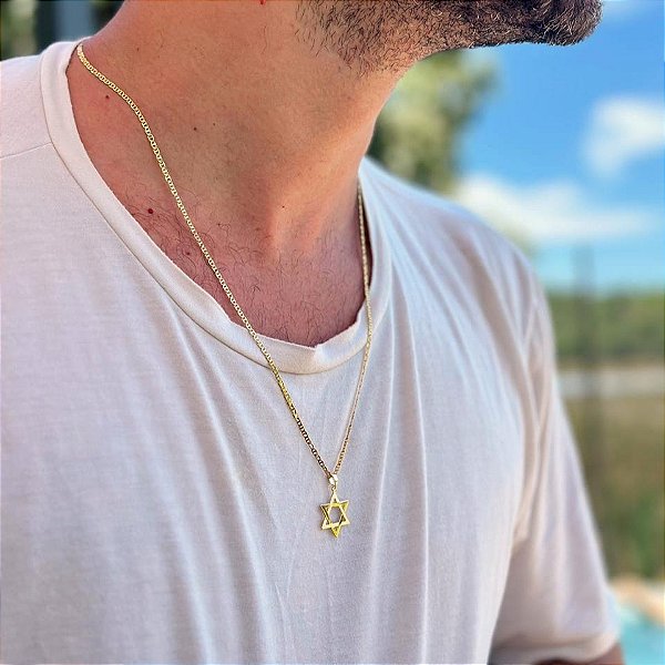 Pingente Estrela de Davi Folheado a ouro 18K