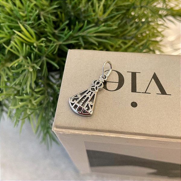 Pingente Nossa Senhora Aparecida Vazada e Recortada Steel